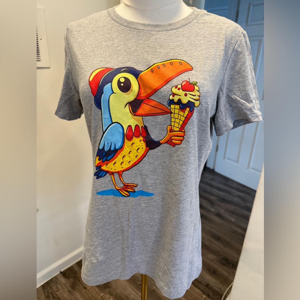 Bella + Canvas Toucan Ice Cream Graphic Tee – Size Small